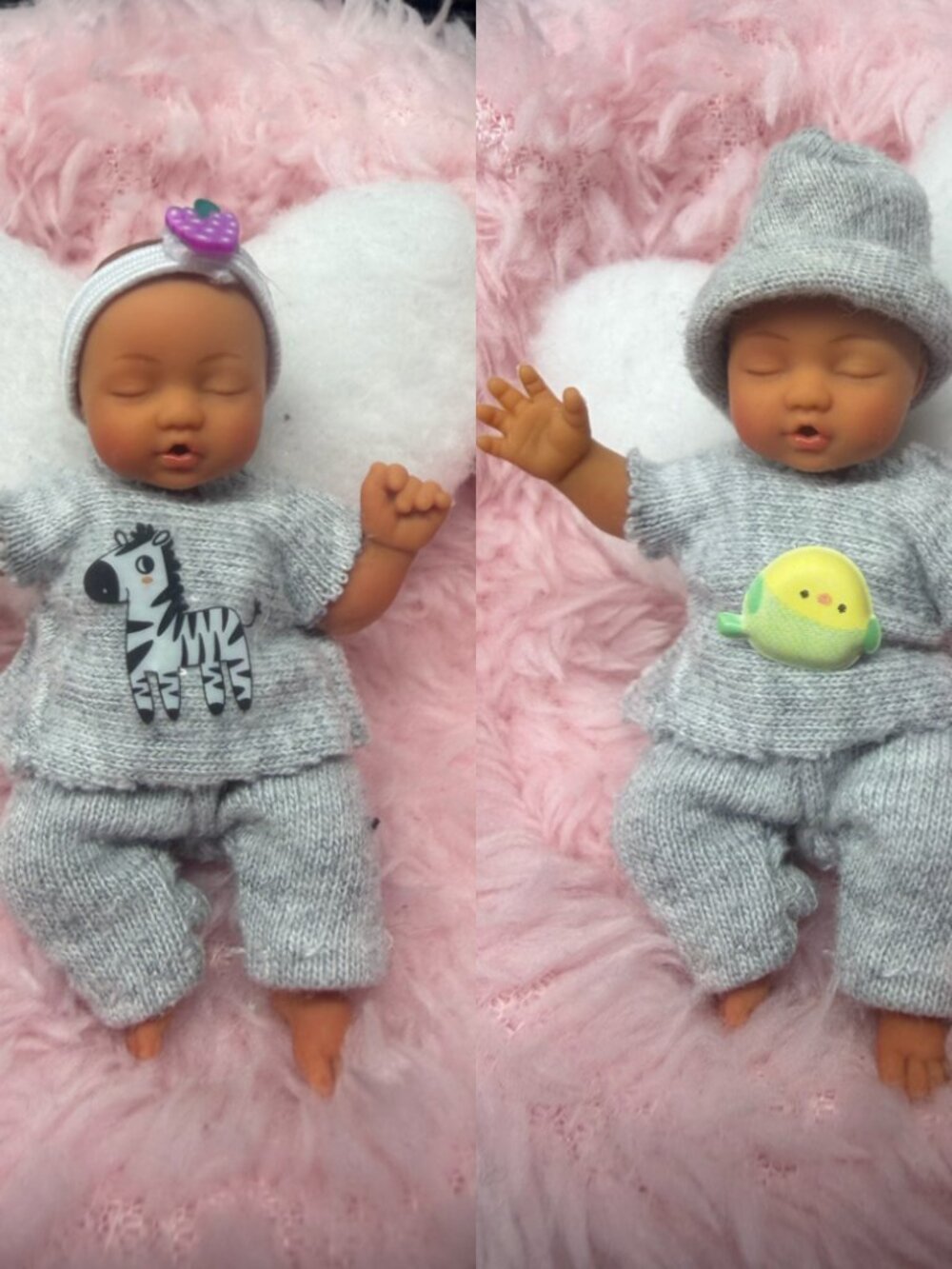 Handmade Mini ZURU Baby Doll Outfit | 2.5 Inch Doll Clothes Set - Gray Color